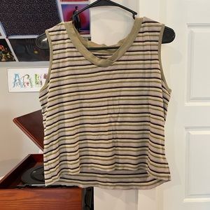 Green striped crop top